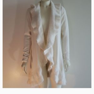 WHBM Ruffled Open Front Soft Cardigan Med